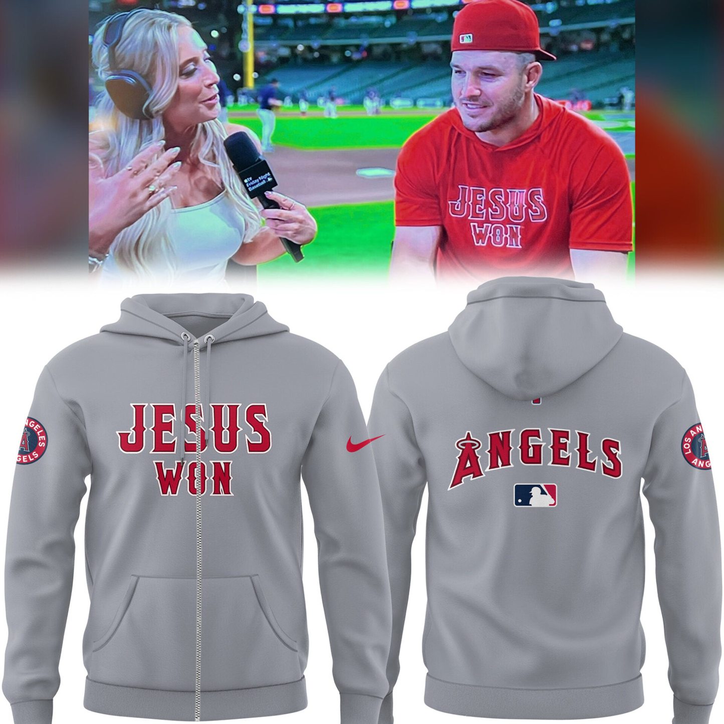 Los Angeles Angels Limited Edition Jesus Won Zip Hoodie ✝️⚾