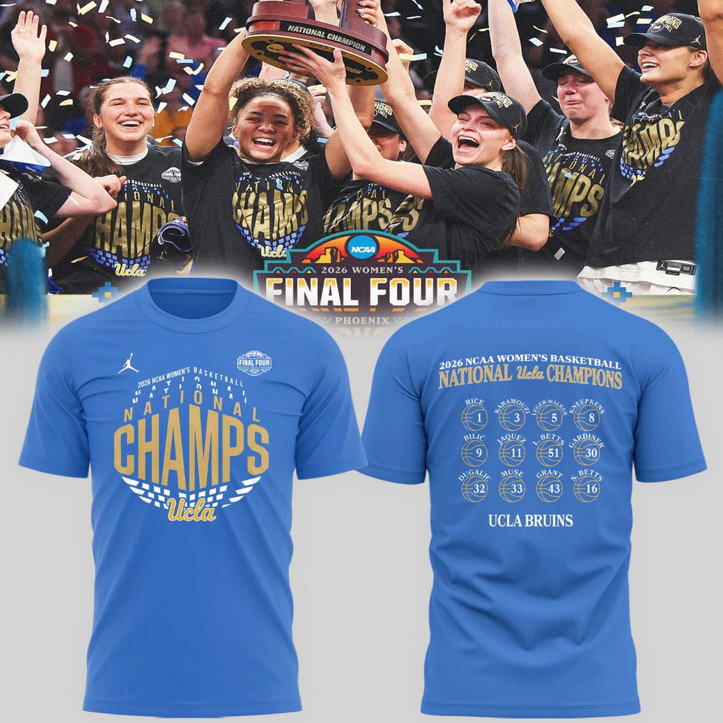 UCLA 🏀 𝐍𝐀𝐓𝐈𝐎𝐍𝐀𝐋 𝐂𝐇𝐀𝐌𝐏𝐈𝐎𝐍𝐒 TShirt-PU26040619