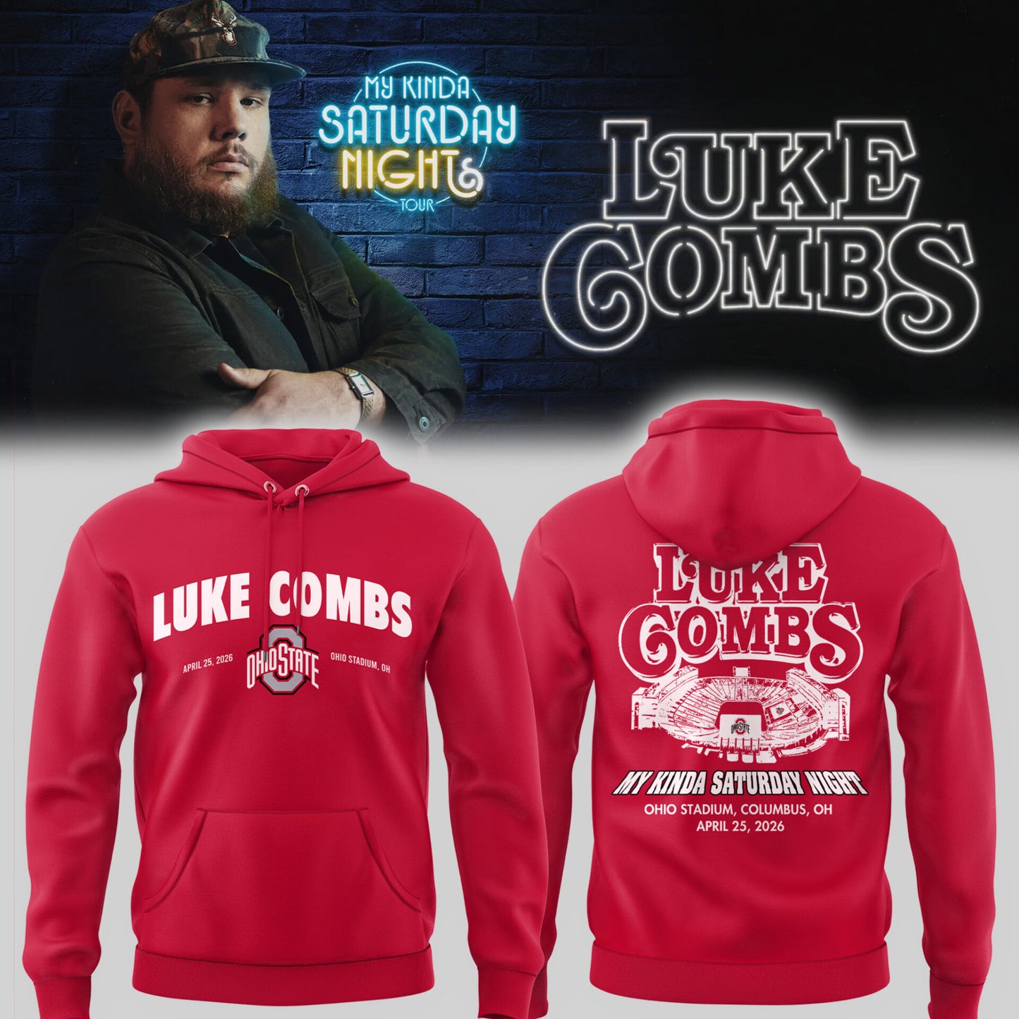 L.K My Kinda Saturday Night Tour live in Ohio Stadium 4/25/26 Hoodie-PU26041606