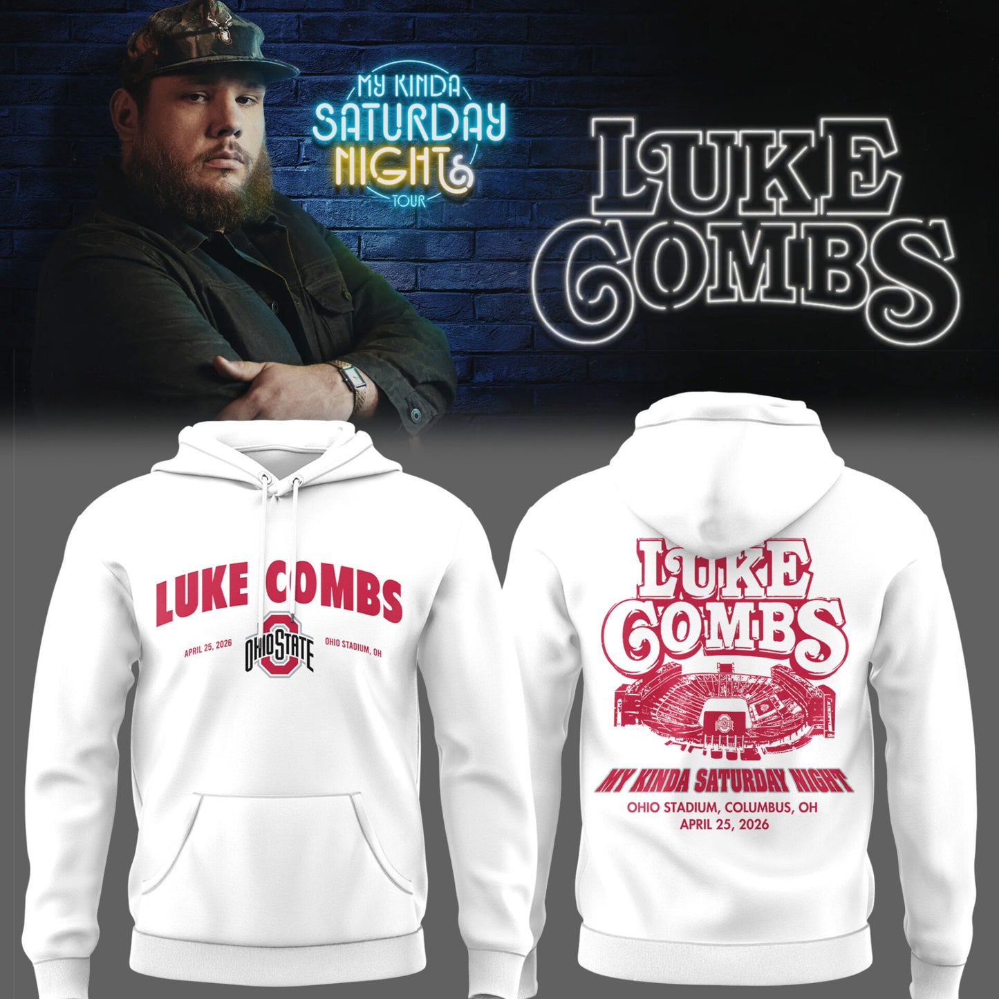 L.K My Kinda Saturday Night Tour live in Ohio Stadium 4/25/26 Hoodie-PU26041608