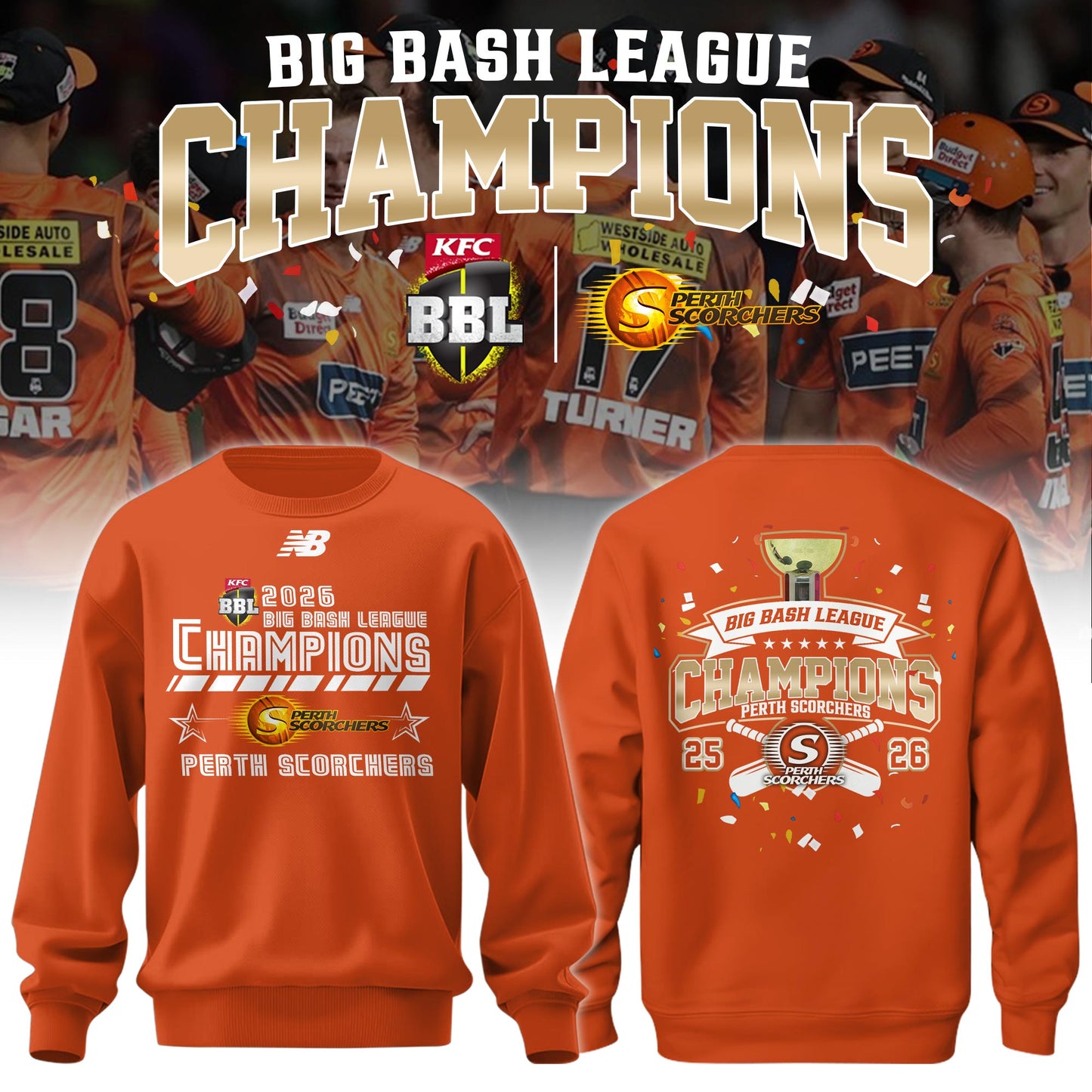 Perth Scorchers Special BBL Champions 2026 Limited Edition Sweatshirt