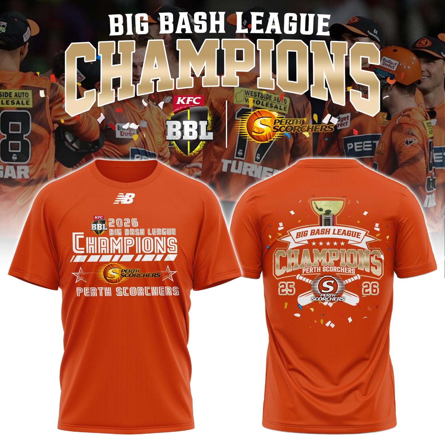 Perth Scorchers Special BBL Champions 2026 Limited Edition T.shirt