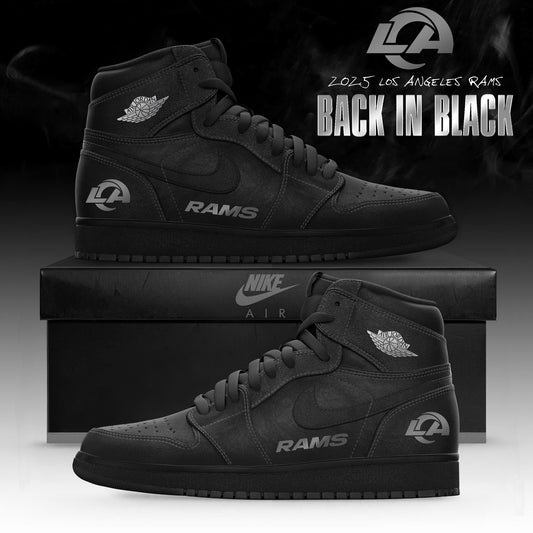_ .Los Angeles Rams ‘Back in Black’ 2025 Special Edition AJ1 Sneakers