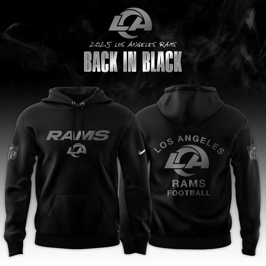 _ .Los Angeles Rams ‘Back in Black’ 2025 Special Edition Hoodie