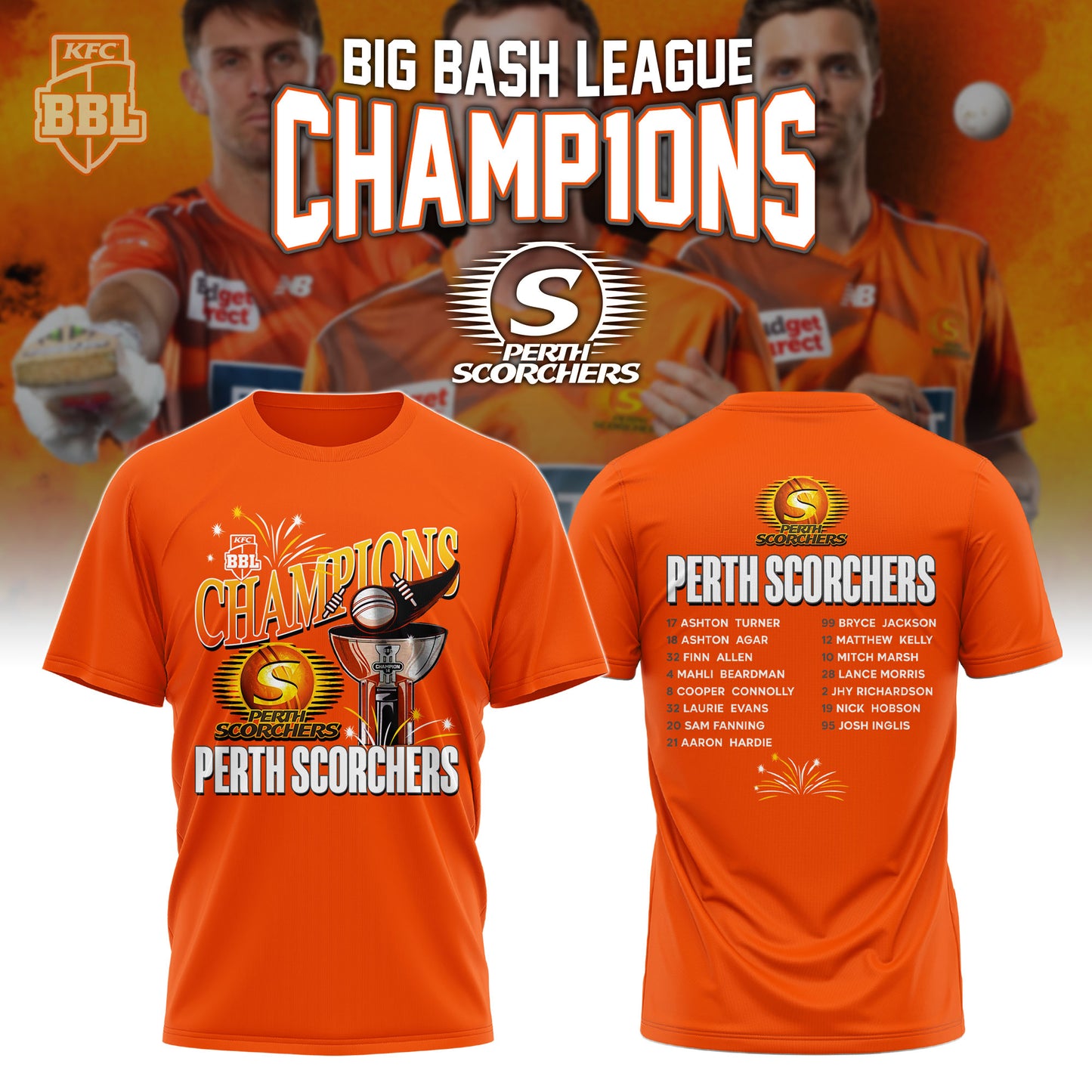 Perth Scorchers Special BBL Champions 2026 Limited Edition T.shirt #2