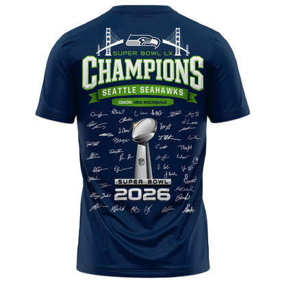 Seattle Seahawks Super Bowl LX Champions Limited Edition T.shirt
