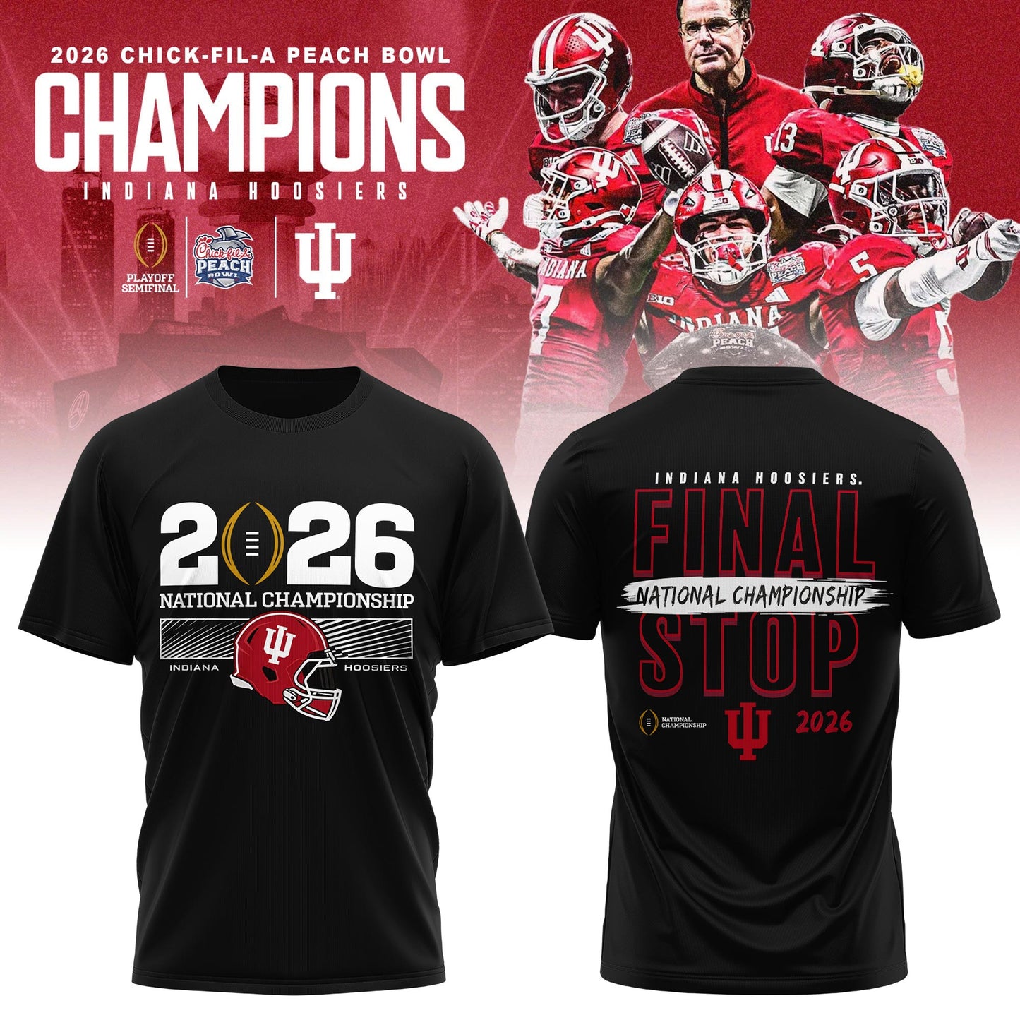Indiana Hoosiers 2026 National Championship Game Final T-shirt – Black