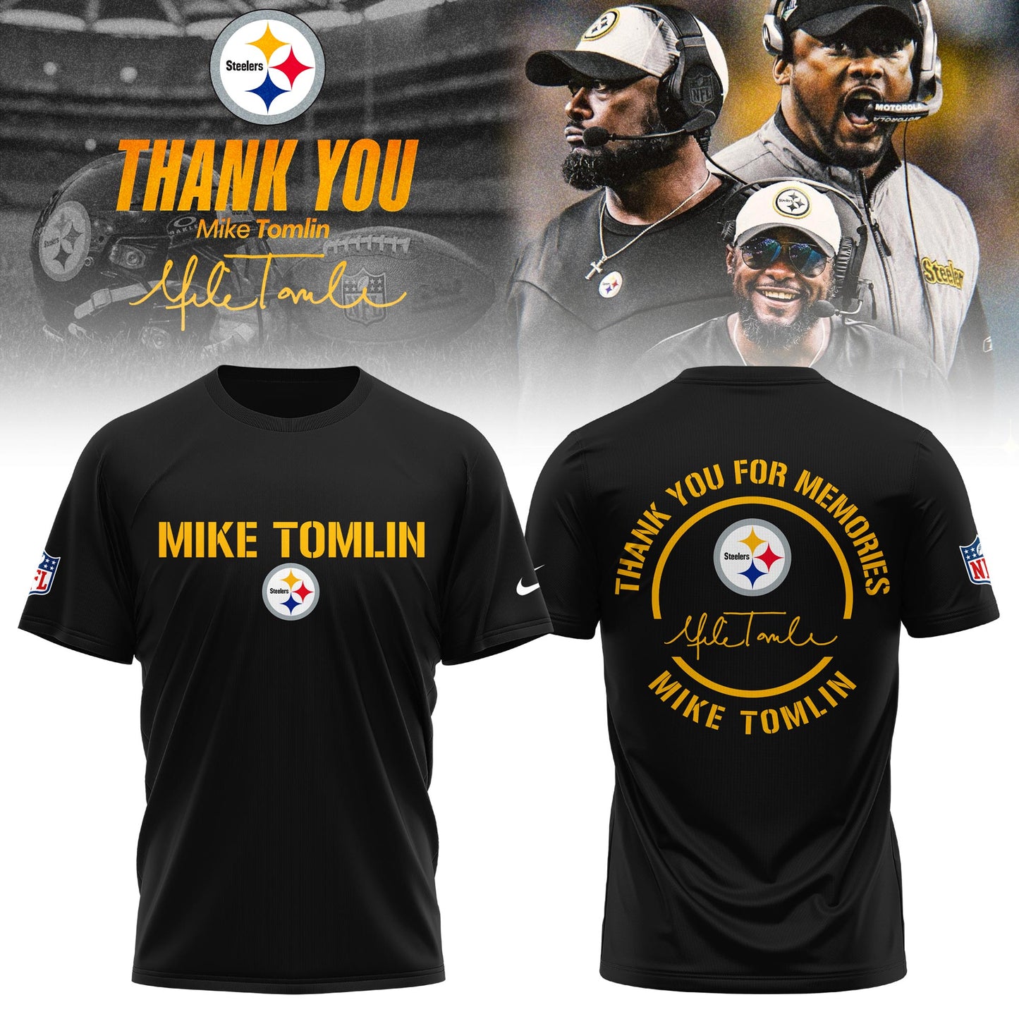 _ Pittsburgh Steelers Coach “Mike Tomlin” Appreciation T-shirt