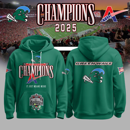 _Tulane Football 2025 American Conference Champs Hoodie