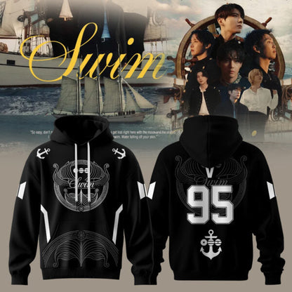 BTS – Swim Arirang Album Mixed Mesh Hoodie