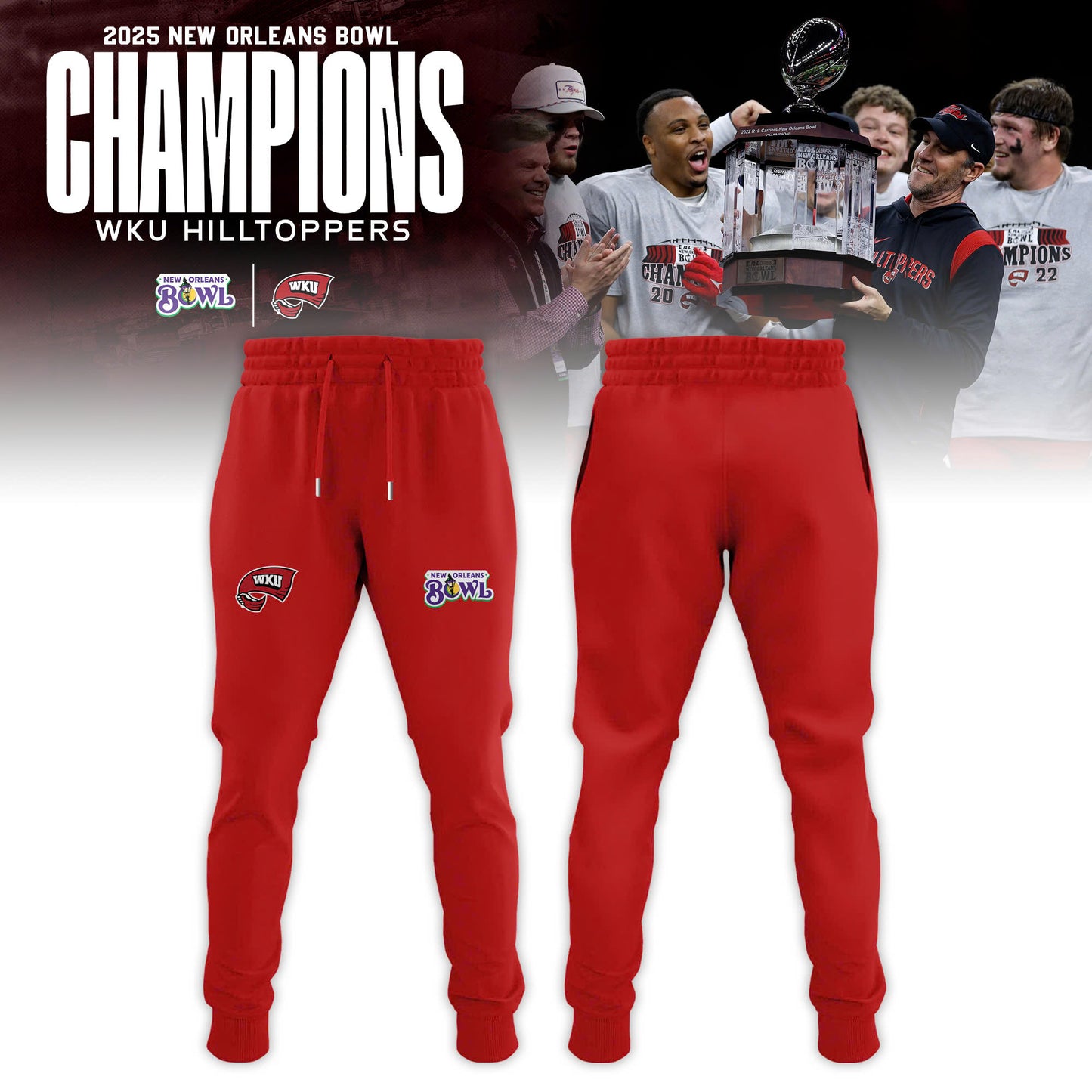 Western Kentucky Hilltoppers 2025 New Orleans Bowl Champions Hoodie