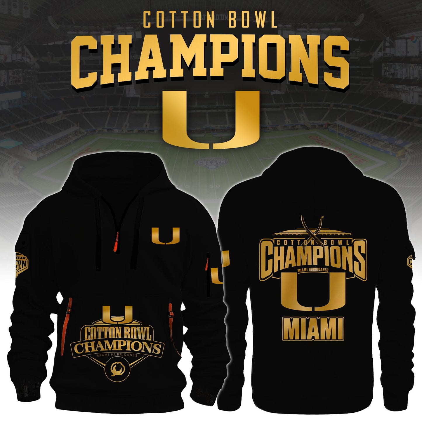 UM Hurricanes Football Cotton Bowl Champions Special Jacket Limited Edition