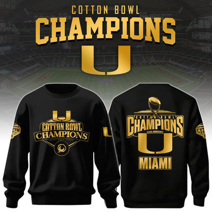UM Hurricanes Football Cotton Bowl Champions Special Sweatshirt Limited Edition