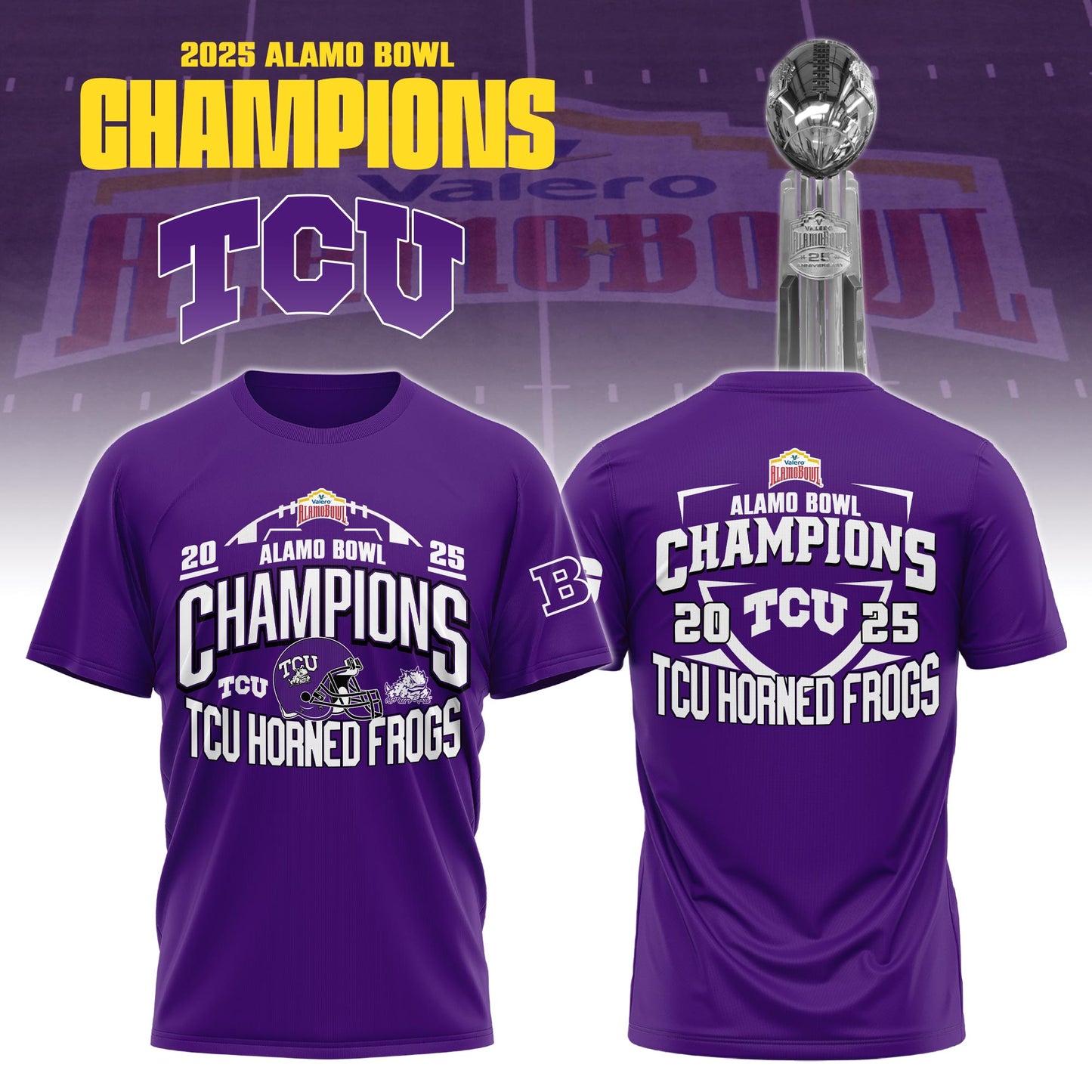 , TCU 2025 Alamo Bowl Champions T-Shirt Limited Edition