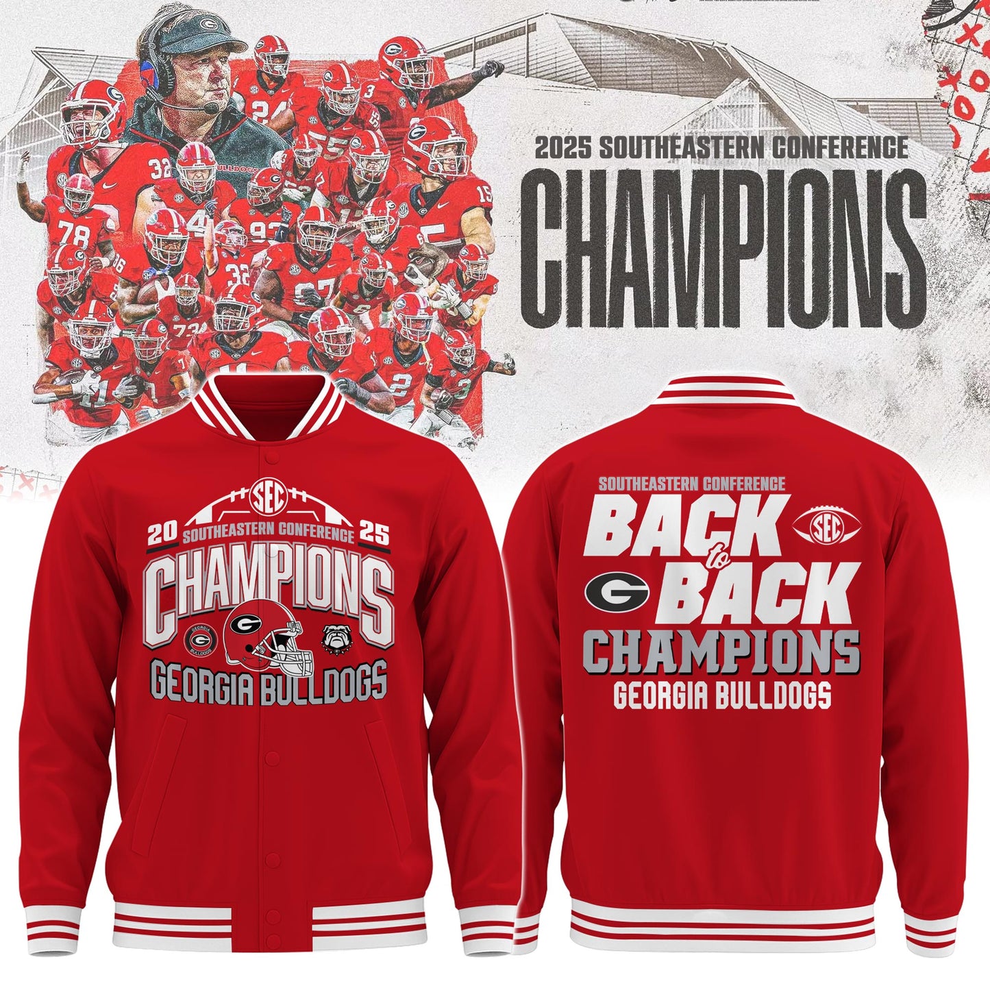 .UGA 2025 SEC Football Conference Champions Bomber Limited Edition