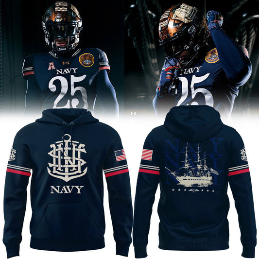 Navy Midshipmen 250th Anniversary Uniform Sideline Collection Replica Hoodie v1