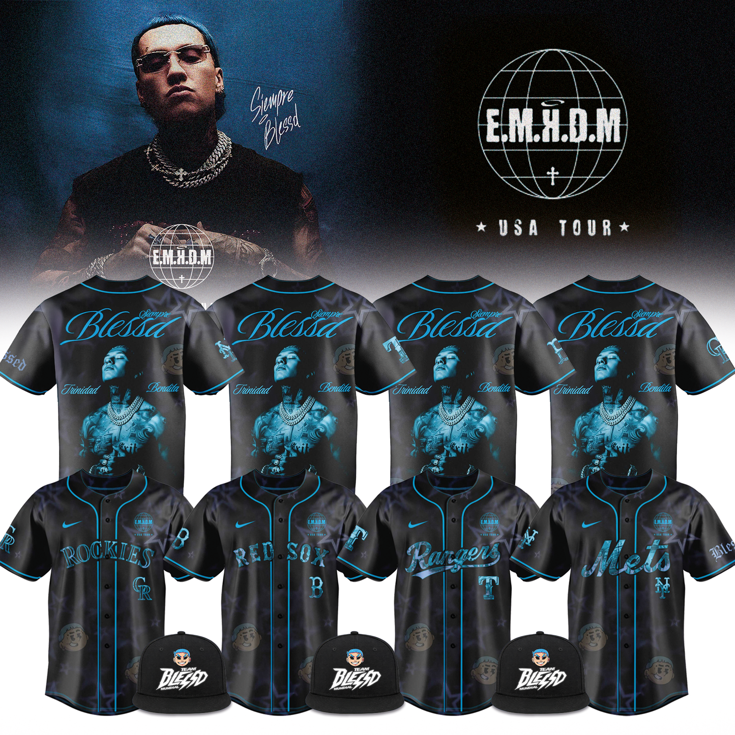 _ Baseball Full Team x Blessd – Siempre Blessed USA Tour Exclusive Jersey
