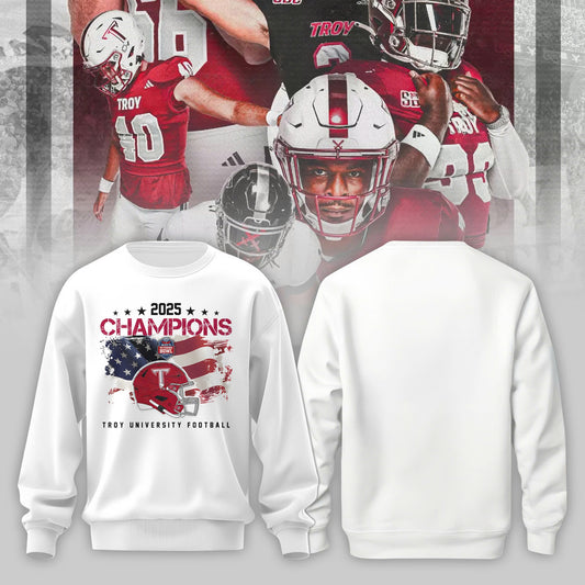 Troy University Football 2025 IS4S SALUTE TO VETERANS BOWL Champions Sweater