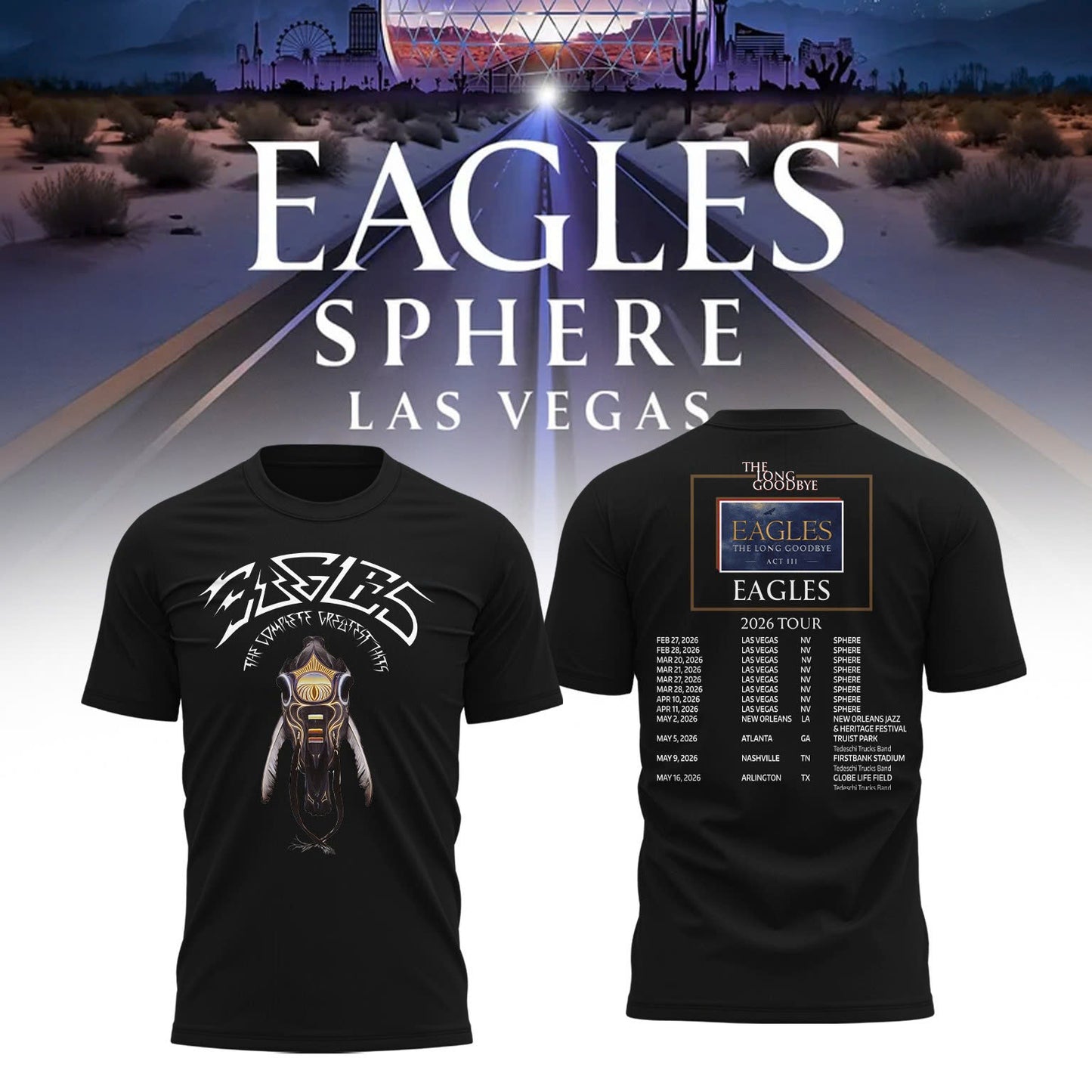 Eagles The Long Goodbye Act III 2026 Tour Tee