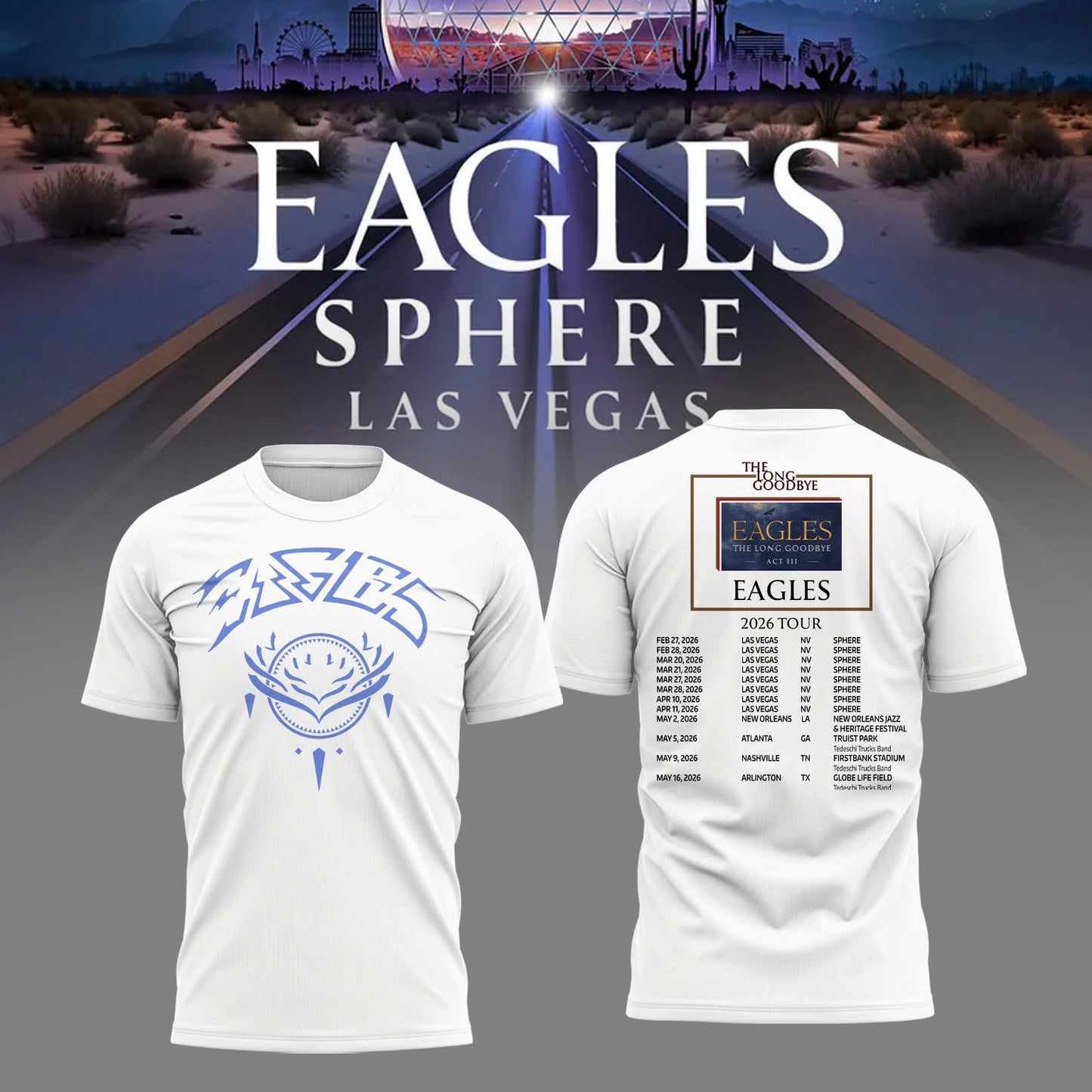 Eagles The Long Goodbye Act III 2026 Tour Tee