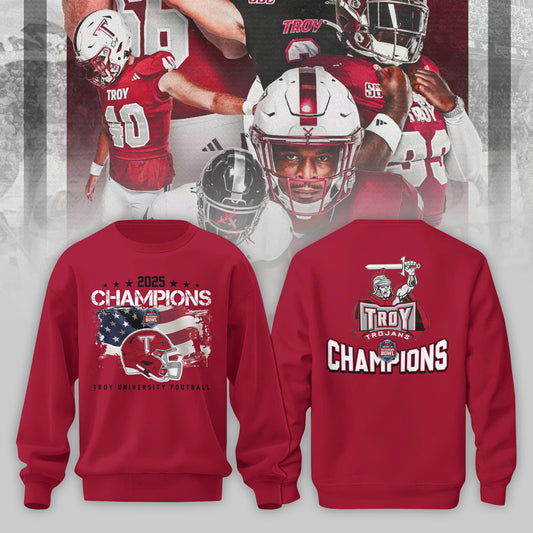 Troy University Football 2025 IS4S SALUTE TO VETERANS BOWL Champions Sweater