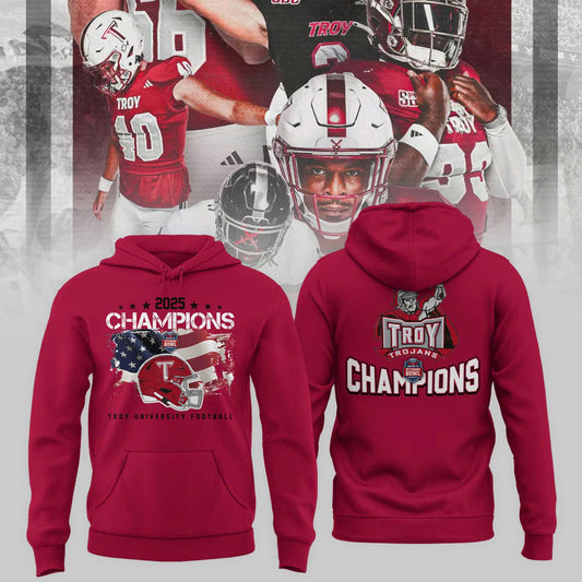 Troy University Football 2025 IS4S SALUTE TO VETERANS BOWL Champions Hoodie