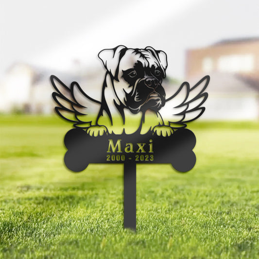 Personalized Boxer Dog Memorial Stake, Metal Stake, Sympathy Sign, Pet Grave Marker, Remembrance Stake