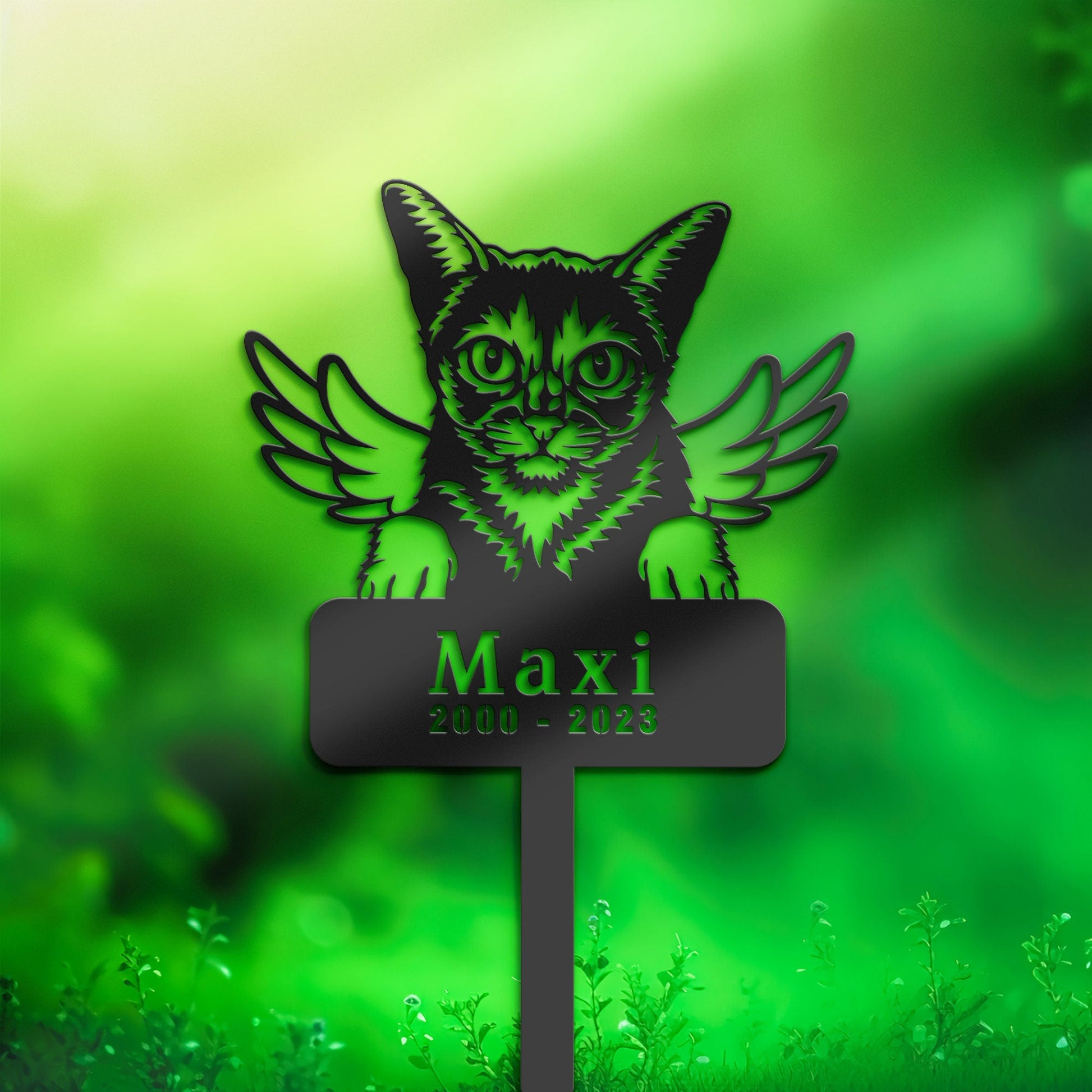 Personalized Abyssinian Cat Memorial Stake, Metal Stake, Sympathy Sign, Pet Grave Marker, Remembrance Stake