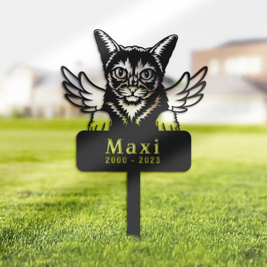 Personalized Abyssinian Cat Memorial Stake, Metal Stake, Sympathy Sign, Pet Grave Marker, Remembrance Stake