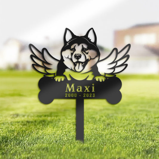 Personalized Akita Dog Memorial Stake, Metal Stake, Sympathy Sign, Pet Grave Marker, Remembrance Stake