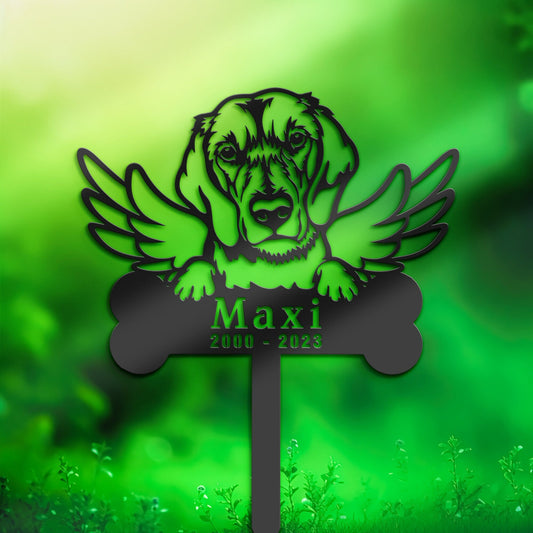 Personalized Beagle Dog Memorial Stake, Metal Stake, Sympathy Sign, Pet Grave Marker, Remembrance Stake