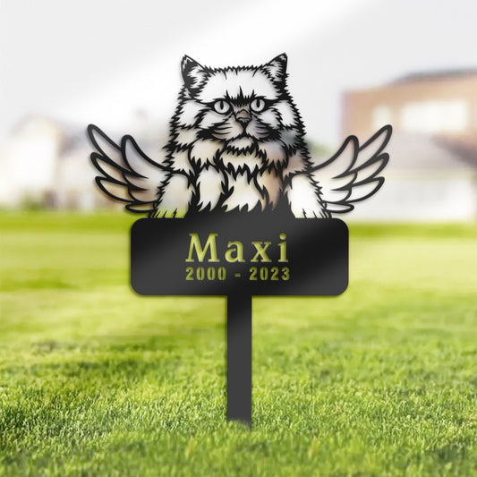 Personalized British longhair Cat Memorial Stake, Metal Stake, Sympathy Sign, Pet Grave Marker, Remembrance Stake