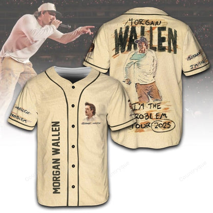 I'm the problem Morgan Wallen Tour 2025 - Baseball Jersey Shirt