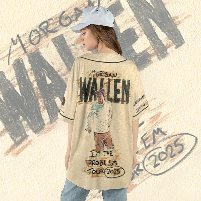 I'm the problem Morgan Wallen Tour 2025 - Baseball Jersey Shirt