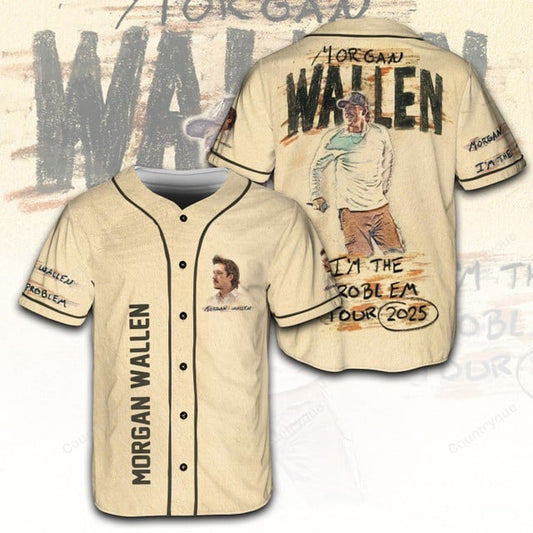 I'm the problem Morgan Wallen Tour 2025 - Baseball Jersey Shirt