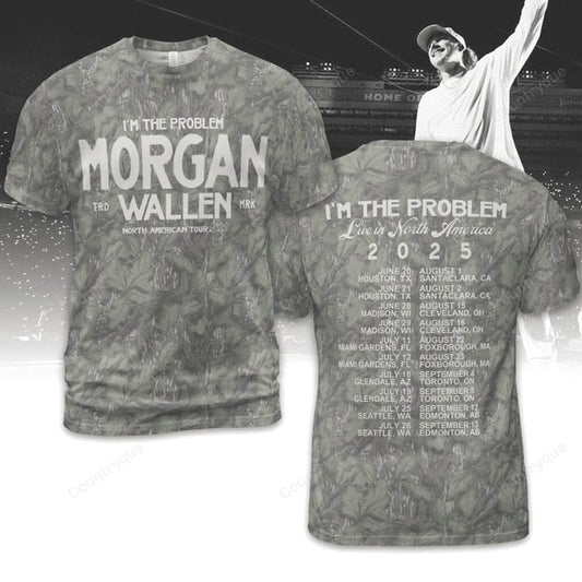 Morgan Wallen x Houston Texans Tour 2025 Camo T-Shirt