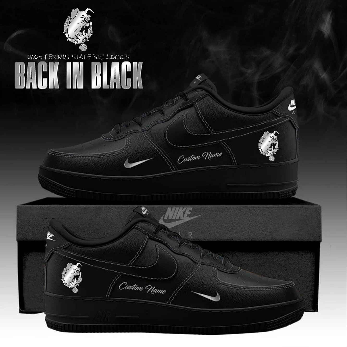 Ferris State Back In Black AF1 Sneakers
