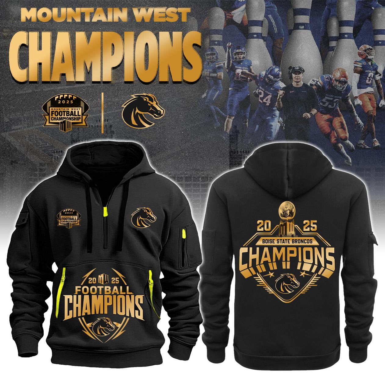 Boise State Broncos Champions H115 Hoodie Ver 2