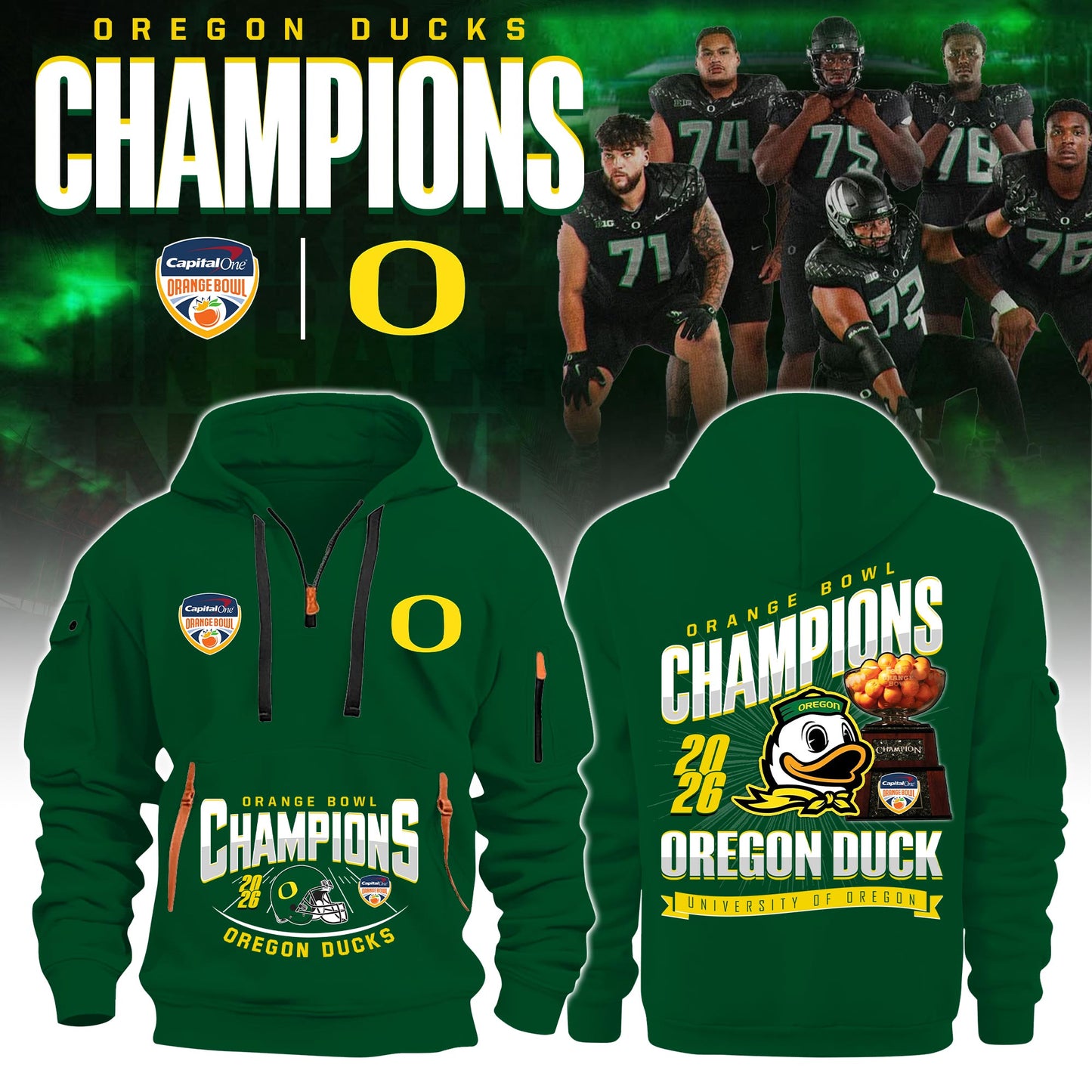 Oregon Ducks – Orange Bowl Champions H115 Hoodie