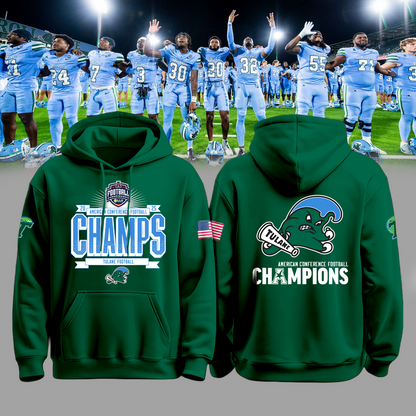 _Tulane Football 2025 American Conference Champs Hoodie