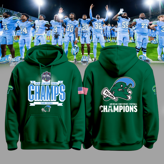 _Tulane Football 2025 American Conference Champs Hoodie