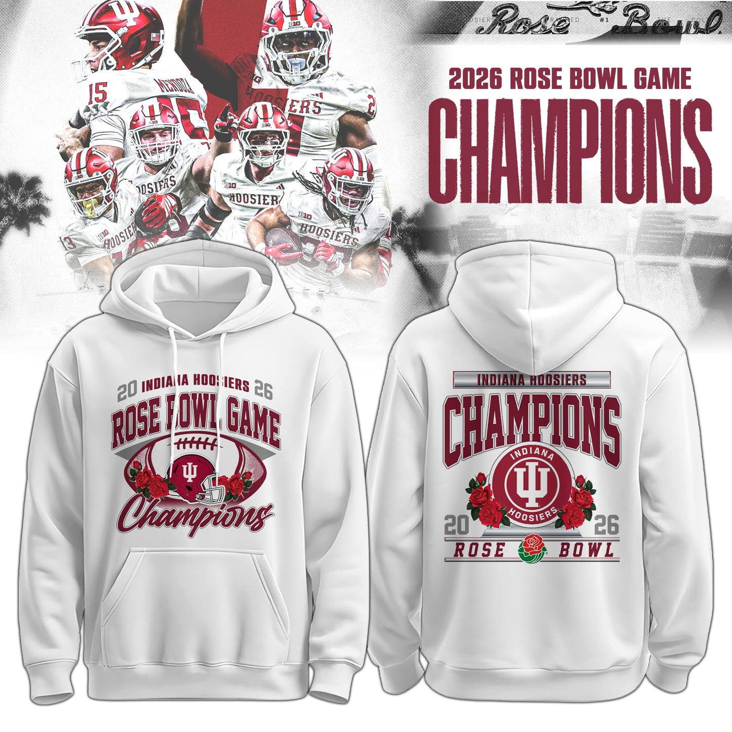 , IU 2026 Rose Bowl Champions Hoodie Limited Edition 3