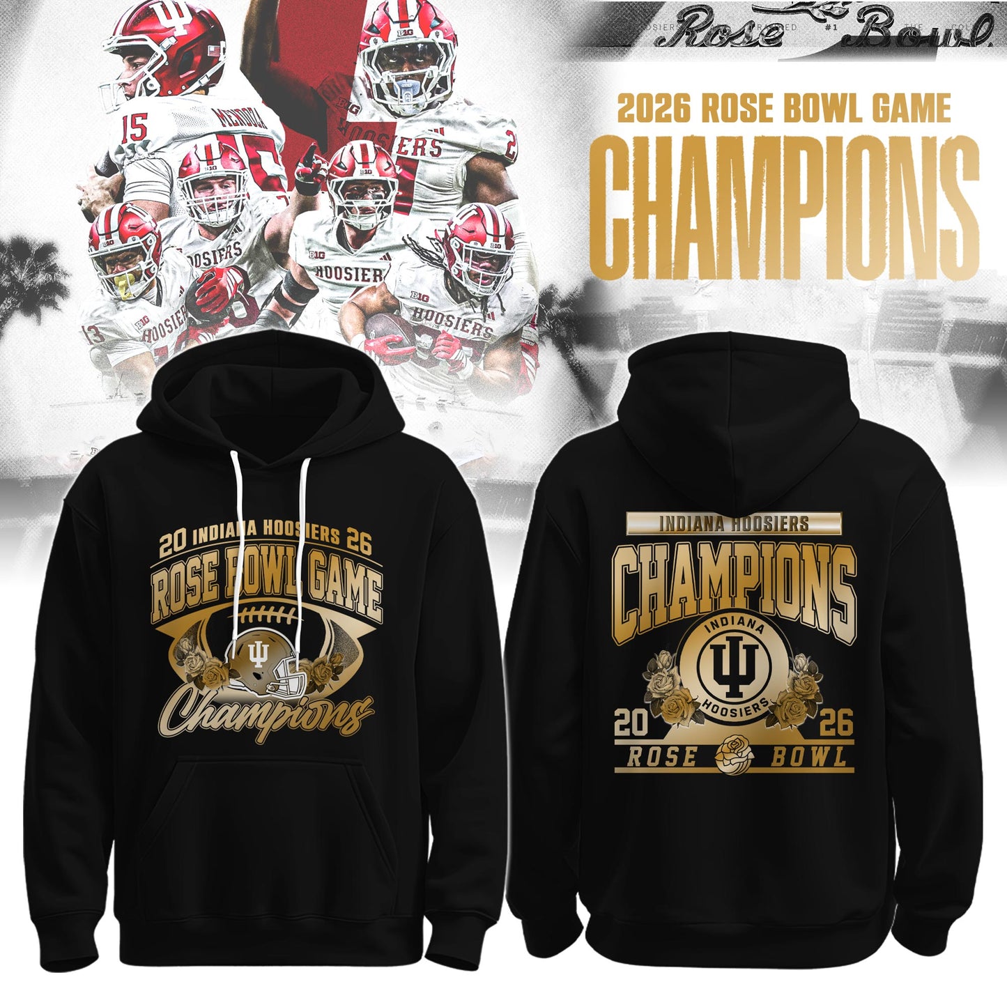 , IU 2026 Rose Bowl Champions Hoodie Limited Edition 2