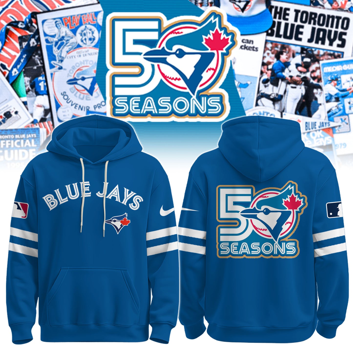 Toronto Blue Jays x 50th Anniversary Commemorative Hoodie Blue | Limited Edition