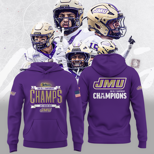 .JMU 2025 Sun Belt Football Conference Champions Hoodie Limited Edition