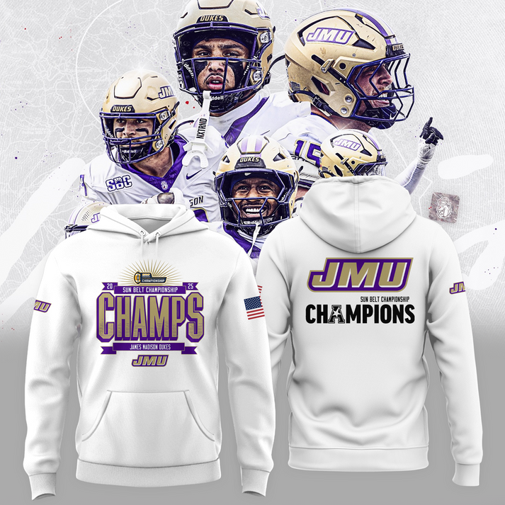 .JMU 2025 Sun Belt Football Conference Champions Hoodie Limited Edition