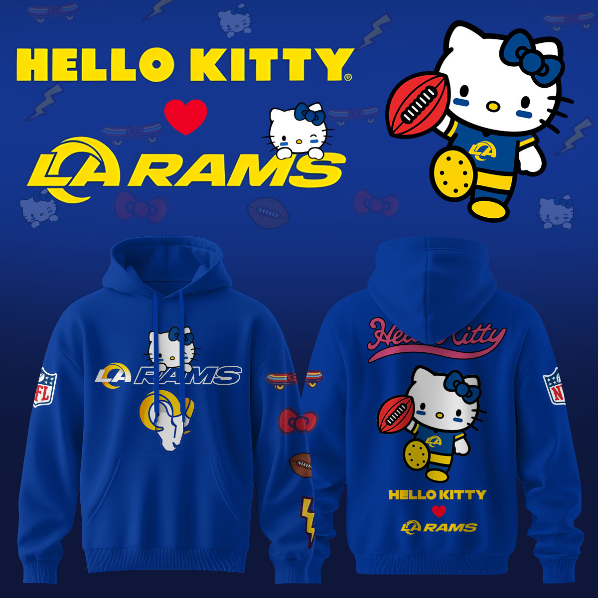 .Los Angeles Rams x Hello Kitty Limited Hoodie