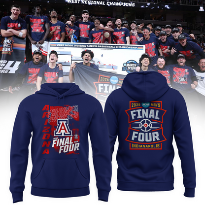 Arizona Wildcats 2026 Men's Basketball Tournament March Madness Final Four Hoodie
