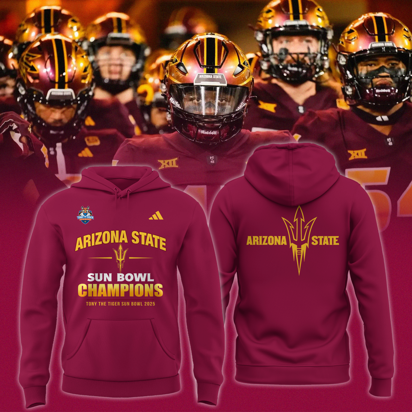 ARIZONA STATE 2025 TONY THE TIGER SUN BOWL Champions Hoodie Limited Edition