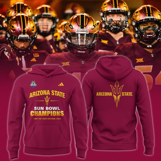 ARIZONA STATE 2025 TONY THE TIGER SUN BOWL Champions Hoodie Limited Edition